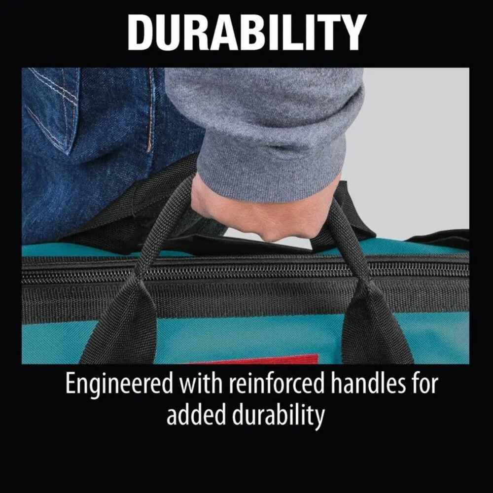 Mikita X-Large 20” Heavy-Duty Contractor Tool Bag w Shoulder Strap 8 pockets NEW - Picture 7 of 13